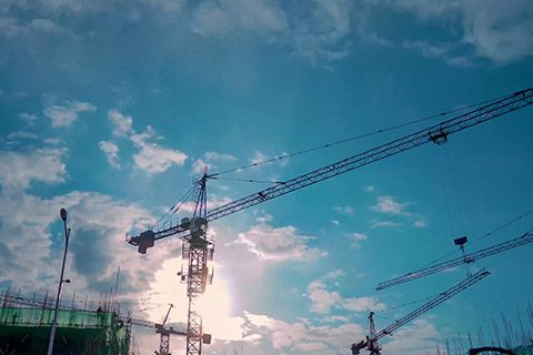 实拍视频-15款工地施工 工地塔吊 城市建设建筑素材