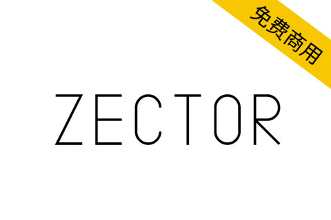 【Zector】免费英文字体， 含772个字形，仅支持大写字母